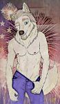  4th_of_july absurd_res anthro athletic athletic_anthro athletic_male canid canine canis clothed clothing fireworks hi_res male mammal nipples one_eye_closed original_characters pulling_pants_down sam_(unclesam1776) solo stars_and_stripes striptease teasing topless unclesam1776 united_states_of_america wink wolf 