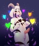  absurd_res animal_genitalia anthro asriel_dreemurr asriel_dreemurr_(god_form) balls black_sclera blush bodily_fluids boss_monster bovid breasts caprine clothing cum ejaculation erection fur genital_fluids genitals goat gynomorph hair hands-free hi_res horn intersex long_ears mammal marshmallow-ears medium_breasts nude sheath solo stripes tail_tuft torn_clothing tuft undertale undertale_(series) video_games white_body white_fur white_hair wide_hips 