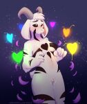  absurd_res animal_genitalia anthro asriel_dreemurr asriel_dreemurr_(god_form) black_sclera blush bodily_fluids boss_monster bovid breasts caprine clothing ejaculation female fur genital_fluids genitals goat hair hands-free hi_res horn long_ears mammal marshmallow-ears medium_breasts nude pussy pussy_juice sheath solo solo_focus stripes tail_tuft torn_clothing tuft undertale undertale_(series) video_games white_body white_fur white_hair wide_hips 