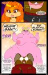 2019 absurd_res anthro apricot_(viroveteruscy) blush bodily_fluids bondage_gear breasts brown_body brown_fur buckteeth clothing comic domestic_pig douglas_buttons drooling english_text eyewear female fur glasses group hair hi_res lagomorph male mammal multicolored_body multicolored_fur nipples nude obese obese_anthro obese_female open_mouth orange_body orange_fur orange_hair overweight overweight_anthro overweight_female pika red_eyes rodent saliva sciurid suid suina sus_(pig) sweater teeth text topwear trio two_tone_body two_tone_fur viroveteruscy warning_cream_filled 