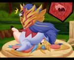  absurd_res anal anal_juice anal_penetration anus balls big_butt bodily_fluids butt canid canine canis crowned_shield_zamazenta crowned_sword_zacian deep_rimming detailed_background duo facesitting feral genitals hi_res legendary_pok&eacute;mon looking_back lying male male/male mammal manene nintendo on_back oral penetration pok&eacute;mon pok&eacute;mon_(species) raised_tail rimming saliva sex snout_fuck video_games wolf zacian zamazenta 