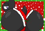  absurd_res anthro big_butt black_body butt chiropteran christmas christmas_clothing clothing cyandrive98 female half-closed_eyes heart_(cyandrive98) hi_res holidays huge_butt hyper hyper_butt looking_back mammal mistletoe narrowed_eyes plant smile solo 