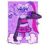  &lt;3 abstract_background ambiguous_gender bottomwear clothing dress eyelashes girly looking_at_viewer ms3ktn nintendo pok&eacute;mon pok&eacute;mon_(species) skirt sneasler solo video_games 