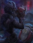  2_horns anthro dragon hi_res horn male motorcycle night scalie solo tsukinori vehicle western_dragon 