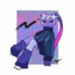  abstract_background ambiguous_gender claws clothing eyelashes girly hi_res jacket looking_at_viewer ms3ktn nintendo pok&eacute;mon pok&eacute;mon_(species) sneasler solo topwear video_games 