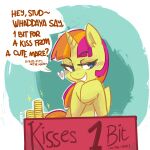  &lt;3 1:1 2013 blue_eyes blush coin dialogue digital_media_(artwork) english_text equid equine female feral grin hasbro horn horse looking_at_viewer mammal my_little_pony pony quadruped signature smile solo speech_bubble sweetcream_scoops_(mlp) text unicorn xieril 