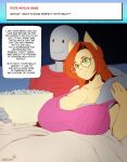  anthro ask_blog big_breasts breasts clothed clothing domestic_cat duo english_text eyewear felid feline felis female galacticmichi glasses hand_on_breast human human_on_anthro interspecies katrina_fowler male male/female mammal text 