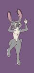  alorix anthro breasts convenient_censorship disney female hi_res judy_hopps lagomorph leporid looking_at_viewer lying mammal nipples nude on_back pinup pose purple_eyes rabbit simple_background small_breasts smile solo zootopia 