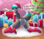  akuro- all_fours animal_genitalia animal_penis anthro anus arm_warmers armwear ass_up balls blue_eyes blush butt canid canine canine_penis canis christmas christmas_clothing christmas_headwear clothing digital_media_(artwork) embarrassed embarrassed_nude_male erection fur genitals girly hair hat headgear headwear hi_res holidays kipwolf knot leg_warmers legwear looking_back male mammal notched_ear nude open_mouth penis presenting presenting_anus presenting_hindquarters raised_tail santa_hat solo speech_bubble spread_legs spreading submissive submissive_male text thigh_highs tongue wolf 