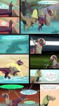  absurd_res atlatl comic dinosaur dragon dragonscape drekir dromaeosaurid failed_attempt female feral fish group hi_res male marine oli_(thepatchedragon) plant post-apocalyptic reptile river scalie spearfishing spur_(thepatchedragon text thepatchedragon theropod tree tribal tribal_clothing 