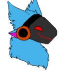  animal_humanoid anthro blue_body fur humanoid low_res machine male mouth_closed nomo3211 protogen red red_eyes screen screen_face simple_background solo thumbnail 