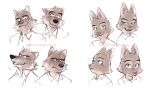  2022 anthro bodily_fluids canid canine canis cheek_tuft clothed clothing diane_foxington digital_media_(artwork) dreamworks duo ears_back ears_front ears_up eyebrow_piercing facial_piercing facial_tuft female fluffy fox frown fur greyscale grin hi_res male mammal monochrome mr._wolf_(the_bad_guys) nosugarnohoney open_mouth piercing pivoted_ears simple_background smile suit sweat sweatdrop teeth the_bad_guys tuft wolf 