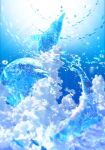  animal blue_sky bubble cloud cloudy_sky day dolphin fish highres hydrokinesis light light_rays makoron117117 original scenery sky sparkle water water_drop whale 