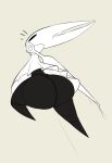  anthro arthropod big_butt bottomless butt cloak clothed clothing female hollow_knight hornet_(hollow_knight) huge_butt insect kingofacesx monochrome needle_(disambiguation) solo team_cherry thick_thighs video_games 