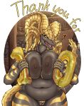  absurd_res anthro areola big_breasts blush breasts capcom curvy_figure dragon elder_dragon female genitals hi_res horn huge_breasts kulve_taroth looking_at_viewer monster_hunter nipples nude pussy samwich_(artist) smile solo video_games voluptuous yellow_eyes 