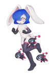  absurd_res alpha_channel anthro blue_hair clothing genitals hair hi_res lagomorph legwear leporid male mammal penis rabbit simple_background solo sparkydb transparent_background white_body young 