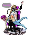  age_difference alpha_channel anthro ball_gag bbdworks chair cheetah clothing dominant dominant_female duo felid feline female female/female furniture gag hi_res latex_clothing latex_stockings legwear mammal pantherine slave spank_marks spanking speech_bubble stockings tiana_(bbdworks) tiger urine_on_ground young younger_female yukiko_(bbdworks) 