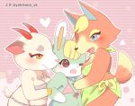  &lt;3 2022 2_horns animal_crossing audie_(animal_crossing) bikini black_nose blonde_hair blue_eyes blush breasts canid canine canis cervid chest_tuft clothing digital_media_(artwork) female green_body group hair hooves horn kemono lagomorph leporid long_ears male mammal nintendo one_eye_closed open_mouth orange_body pink_nose rabbit sasha_(animal_crossing) scut_tail semi-anthro shino_(animal_crossing) short_tail swimwear trio tuft video_games white_body wolf yokikana_yk 