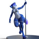  1:1 alpha_channel animal_humanoid anthro bbdworks body_chains canid canid_humanoid canine canine_humanoid colored_nails dancing female fox_humanoid glowing glowing_markings hi_res humanoid krystal mammal mammal_humanoid markings nails nintendo pole pole_dancing solo star_fox video_games 