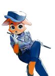  2022 anthro canid canine clothed clothing diane_foxington dreamworks female fox gloves handwear hi_res mammal police_uniform red_fox rybviv simple_background smile solo tagme the_bad_guys uniform 