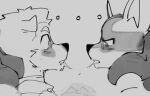  after_kiss anthro better_version_at_source bodily_fluids canid canine duo goon_(goonie_san) goonie-san interspecies low_res lucario male male/male mammal nintendo pok&eacute;mon pok&eacute;mon_(species) saliva shocked_expression video_games 