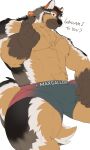  anthro bogexboog canid canine canis chest_fur clothing domestic_dog fur haki_(bogexboog) hi_res looking_at_viewer male mammal muscular muscular_anthro muscular_male nipples solo underwear 