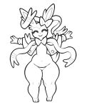  anthro box_(hajimeyou654) eeveelution eyes_closed featureless_crotch female flat_chested huge_hips huge_thighs mostly_nude nintendo pok&eacute;mon pok&eacute;mon_(species) slightly_chubby smile solo sylveon thick_thighs video_games wide_hips 