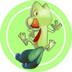  artist_name full_body highres looking_back no_humans pokemon pokemon_(creature) pokemon_(game) pokemon_rse treecko yellow_scera zigrock 