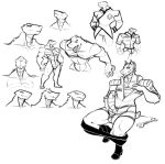  anthro balls bottomwear bottomwear_down breath clothed clothing design_sheet erection genitals hi_res humanoid_genitalia humanoid_penis jinti_(artist) male model_sheet monochrome multiple_images muscular muscular_anthro muscular_male nude pants pants_down partially_clothed penis simple_background solo standing tagme tools topwear underwear uniform unknown_species white_background wrench 