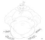  absurd_res anthro belly belly_grab big_belly crocodile crocodilian crocodylid crown donkey_kong_(series) hi_res king_k._rool male moobs muscular muscular_male navel nintendo one_eye_closed overweight overweight_male reptile rumbling_stomach scalie sharp_teeth solo strongfat teeth tongue tongue_out video_games wani_panic 