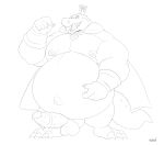 absurd_res anthro balls belly big_belly crocodilian crown donkey_kong_(series) erection genitals hand_on_stomach hi_res king_k._rool male muscular muscular_male navel nintendo overweight overweight_male penis reptile scalie sharp_teeth solo strongfat teeth video_games wani_panic 