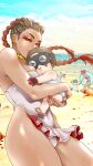  &gt;_&lt; 1other 2boys 3girls apex_legends baby barefoot_sandals beach between_breasts bikini bloodhound_(apex_legends) braid breasts brown_hair closed_eyes crypto_(apex_legends) double_bun floating_hair gloves goggles gradient_hair hair_bun half-closed_eyes hat head_between_breasts holding_baby lifeline_(apex_legends) loba_(apex_legends) meteolance multicolored_hair multiple_boys multiple_girls ocean octane_(apex_legends) one-piece_swimsuit pink_bikini pink_hair red_eyes red_gloves red_hair skirt smile squatting straw_hat swimsuit topless_male twin_braids wattson_(apex_legends) white_skirt white_swimsuit younger 