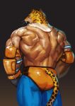  animal_head animal_humanoid anthro back_muscles clothed clothing felid felid_humanoid for_a_head hi_res humanoid jaguar jaguar_humanoid king_(tekken) male mammal mammal_humanoid muscular muscular_anthro muscular_male pantherine pantherine_humanoid partially_clothed solo tekken traver009 video_games 