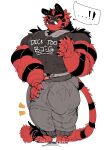  2021 5_fingers :1 absurd_res akachionmain anthro barely_contained big_bulge big_muscles big_penis black_body black_fur bulge claws fingers fur genitals hair hi_res huge_penis hyper hyper_genitalia hyper_penis incineroar male multicolored_hair muscular muscular_anthro muscular_male nintendo penis pink_nose pok&eacute;mon pok&eacute;mon_(species) red_body red_fur simple_background sketch solo striped_body striped_fur stripes video_games white_background yellow_sclera 