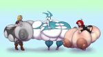  absurd_res ber00 big_breasts big_butt blonde_hair breasts butt cleavage clothed clothing female group hair hi_res huge_breasts huge_butt hyper hyper_breasts hyper_butt jenny_wakeman machine my_life_as_a_teenage_robot nickelodeon not_furry robot trio 