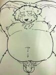  2022 anthro armpit_hair balls belly big_belly blush bodily_fluids body_hair canid canine canis clothed clothing clothing_lift domestic_dog eyes_closed flaccid genitals hi_res humanoid_genitalia humanoid_penis kemono male mammal moobs navel nipples overweight overweight_male penis pubes shirt shirt_lift small_penis solo suishou0602 sweat topwear undressing 