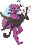  ambiguous/ambiguous ambiguous_gender anthro canid canine domestic_cat dozakeet duo felid feline felis fox heterochromia hybrid mammal nude 