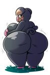  absurd_res anthro back_boob big_breasts big_butt black_eyes blush blush_stickers breasts butt curled_tail female grey_body hand_on_breast hi_res huge_breasts huge_butt huge_hips huge_thighs hyper hyper_butt lechonk looking_back nintendo nude pok&eacute;mon pok&eacute;mon_(species) sachasketchy smile solo thick_thighs video_games wide_hips 