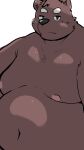  2022 anthro belly big_belly black_nose blush brown_body hi_res kemono male mammal menmen_kesinn moobs navel nipples overweight overweight_male simple_background solo ursid 