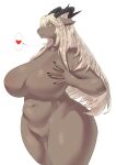  &lt;3 absurd_res anthro big_breasts blonde_hair blush bovid bovine breasts brown_body brown_fur carsen featureless_breasts featureless_crotch female fur hair hi_res horn mammal simple_background smile solo thick_thighs wide_hips yellow_eyes 