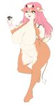  absurd_res anthro big_breasts breasts brown_body brown_fur carsen cervid featureless_breasts featureless_crotch female fur hair hi_res horn mammal multicolored_hair nude one_eye_closed open_mouth open_smile pink_hair simple_background smile solo thick_thighs tongue two_tone_hair white_hair wide_hips yellow_eyes 