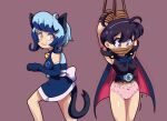  2020 :3 accessory arms_tied assisted_exposure blue_eyes blue_hair blush bound bow_dress bow_panties cape cat_ear clothing colored_edge_panties domestic_cat dress duo embarrassed euf-dreamer felid feline felis female frilly_panties hair hair_accessory hairband hi_res hitomibon_(sitinuramjah) human humanoid mammal nipple_outline panties pink_clothing pink_panties pink_underwear star_panties tail_under_skirt torn_clothing underwear yellow_eyes zitibon_(sitinuramjah) 