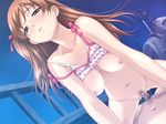  1girl amamiya_momona blue_eyes bottomless bra bra_lift breasts brown_hair censored cowgirl_position day game_cg girl_on_top happoubi_jin hetero large_breasts lingerie mosaic_censoring non-web_source outdoors penis resort_boin sex shirt_lift solo_focus straddling strap_slip underwear vaginal 