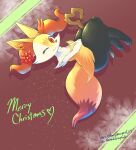  &lt;3 2019 absurd_res accessory anthro black_legs box_(hajimeyou654) braixen christmas countershade_face countershading ear_tuft female flat_chested flower flower_in_ear flower_in_hair fur hair hair_accessory hands_between_legs hands_in_lap hi_res holidays huge_thighs ivelischpfuli knees_together nintendo one_eye_closed orange_body orange_fur plant pok&eacute;mon pok&eacute;mon_(species) red_eyes solo thick_thighs tuft video_games wide_hips wink 