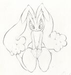  absurd_res anthro box_(hajimeyou654) eyebrows female flat_chested graphite_(artwork) hands_between_legs hi_res high-angle_view huge_thighs kneeling long_eyebrows looking_at_viewer looking_up lopunny nintendo pencil_(artwork) pok&eacute;mon pok&eacute;mon_(species) solo thick_thighs traditional_media_(artwork) video_games wide_hips 