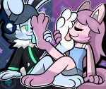  anthro blush duo enjoying eyes_closed feet female female_licking_male fleta_(mintytempest) foot_fetish foot_lick foot_play happy hi_res licking male male/female mintytempest mutual_foot_worship note_(mintytempest) raised_foot soles toes tongue tongue_out 