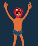  animal_(muppets) beard clothed clothing eyebrows facial_hair hair humanoid l-block male monster muppet muppets mustache red_hair scruffy solo topless unibrow 