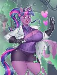  absurd_res anthro anthrofied big_breasts bottomwear breasts clothing equid equine female friendship_is_magic hasbro hi_res horn male mammal miniskirt my_little_pony nauth panties skirt spike_(mlp) twilight_sparkle_(mlp) underwear unicorn 
