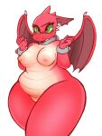  2021 anthro breasts cuff_(restraint) curvy_figure dragon dragon_(shrek) dreamworks female front_view green_eyes hi_res membrane_(anatomy) membranous_wings overweight overweight_anthro overweight_female red_body restraints scalie shackles shrek_(series) simple_background solo syrenbytes thick_thighs voluptuous western_dragon white_background wide_hips wings 