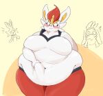  2022 ambiguous_gender anthro blush cinderace clothing digital_drawing_(artwork) digital_media_(artwork) fur group hair hi_res hoodie lagomorph mammal nintendo obese obese_ambiguous obese_anthro open_mouth overweight overweight_ambiguous overweight_anthro pok&eacute;mon pok&eacute;mon_(species) raboot scorbunny simple_background sirmasterdufel surprise thick_thighs topwear trio video_games white_body white_fur 